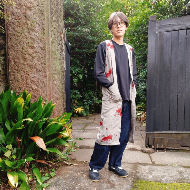 ロングジレ_着物をリメイクしたロングシルエットのお供に！ユニ