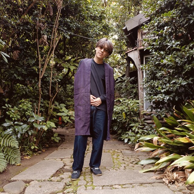 ロングジレ_着物をリメイクしたロングシルエットのお供に！ユニセックス！（01662）