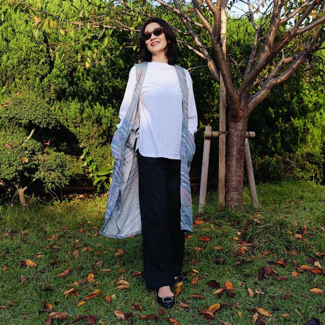 ロングジレ_着物をリメイクしたロングシルエットのお供に！ユニセックス！（01667）