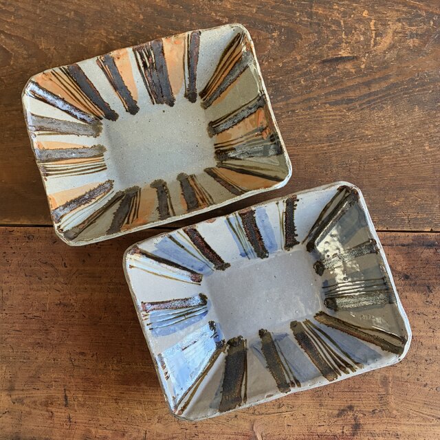 ｜お料理が映える長方浅鉢｜　盛り鉢　浅鉢　角鉢　角皿　四方皿　大き目ボウル　サラダ鉢　サラダボウル　陶器