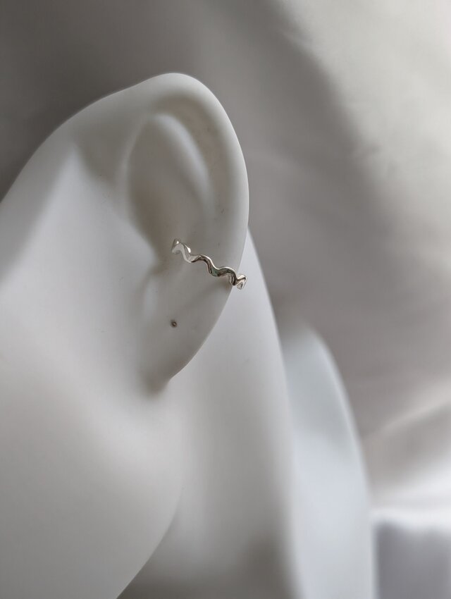 正弦波 “sine wave”【波形イヤーカフ】silver925