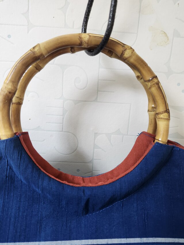 帯リメイク リング持ち手バッグ | iichi 日々の暮らしを心地よくする