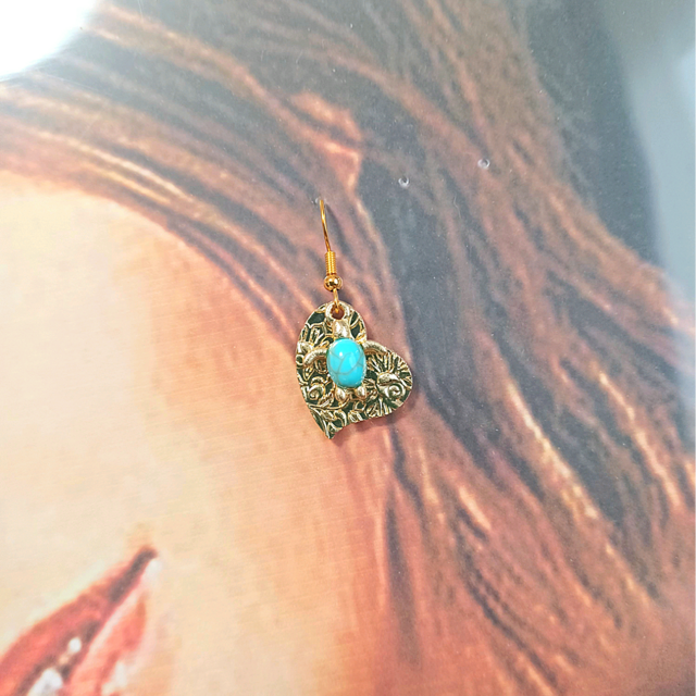 ✩.*˚ターコイズ ホヌ ピアス(ハートハワイアン)✩.*˚ ハワイアンジュエリーデザイン♡ハートゴールド ホヌターコイズカラー