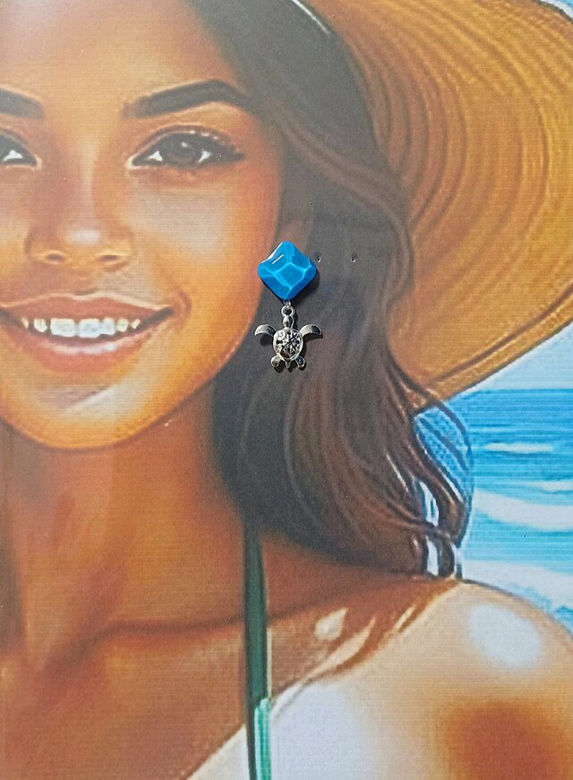 海♡ホヌ ハワイアンジュエリーデザイン ポストピアス ハンドメイド No