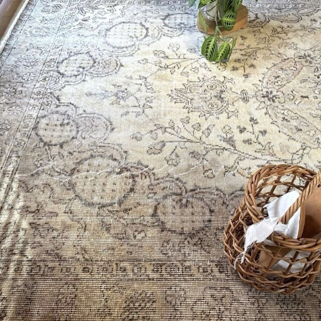 大判134×253レアブラウンメダリオン こっくりカラー トルコ