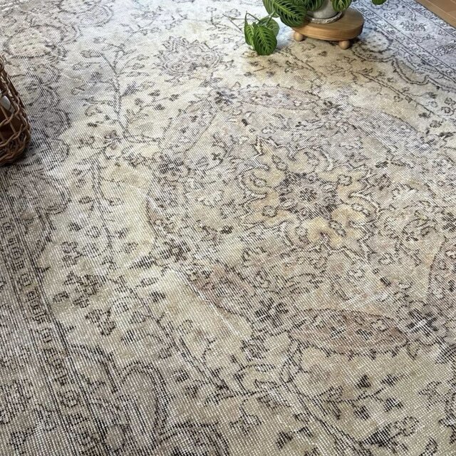 超大判168×263ナチュラルクリームブラウン メダリオントルコ