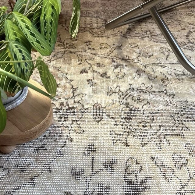 超大判168×263ナチュラルクリームブラウン メダリオントルコ