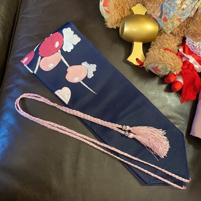 着物 リメイク ミニミディワンピース ドレス 洗える 化繊 名古屋帯
