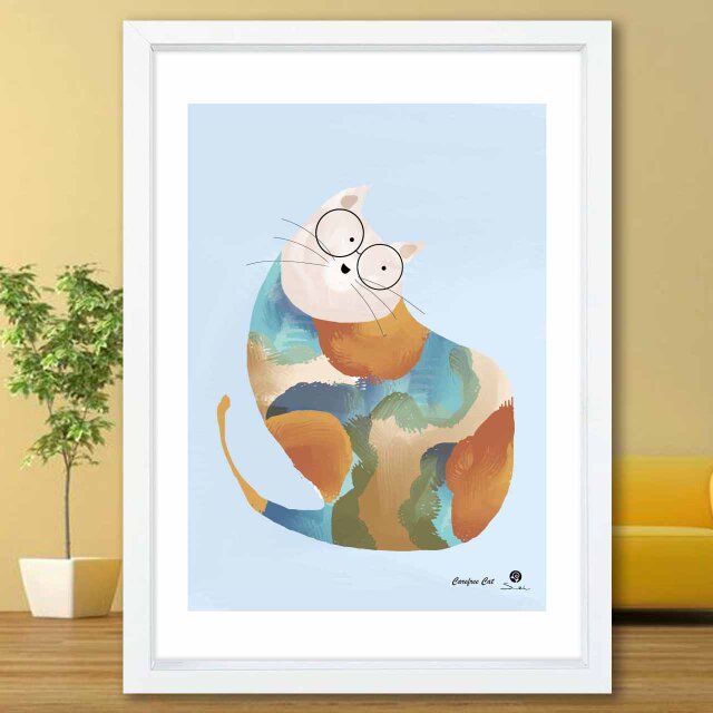 猫のモダン　ネコ　送料無料 　イラスト　A4〜A0　ポスター　アートポスター　アート/sei検索新着順　3351