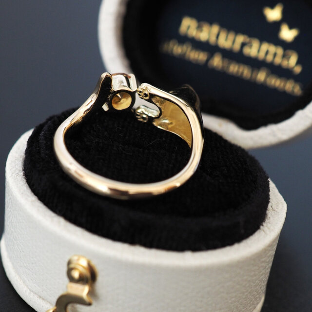 4様 マンダリンガーネット リング 9号 K18マンダリンガーネットの金の猫リング（0.65ct） 9号 | iichi 日々の