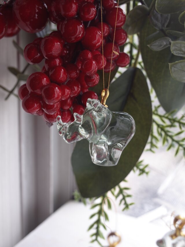 X’mas ⭐︎ SWAZIGLASS アニマル オーナメント (Rhino)