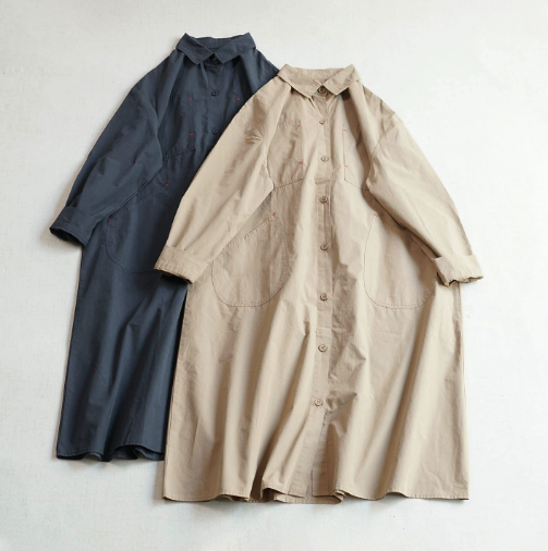 【受注製作】 ダブルガーゼ シャツ スタンドカラー チェック オーバーサイズのコピーのコピー