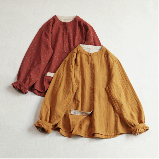【受注製作】オーバーサイズシャツ 綿 ボタンブラウス 羽織り ベーシックのコピー