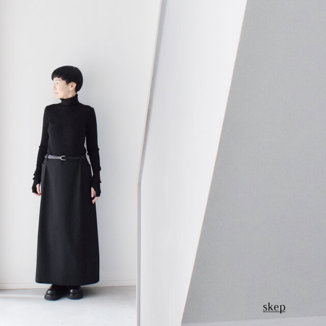 マチありロングスカート：黒［SK59LSBK］ | iichi 日々の暮らしを