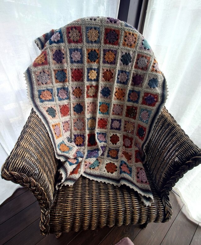 手編みのブランケット（アスター）