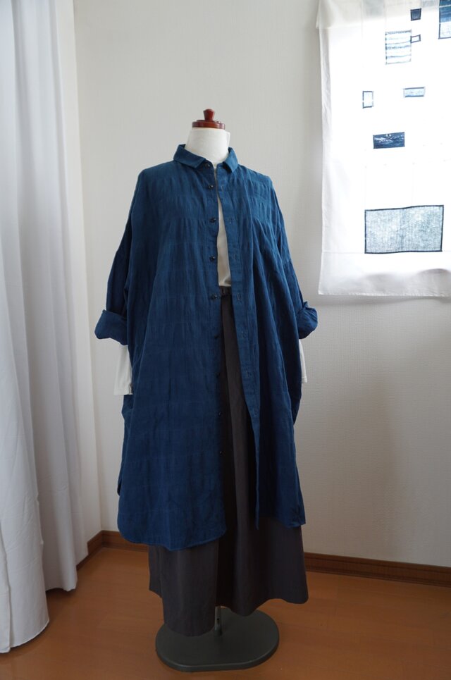 HUIS　ジャガードロングシャツ