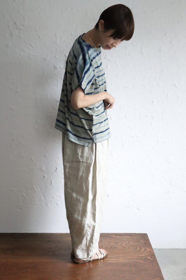 HUIS　スクエアTシャツ　ボーダー