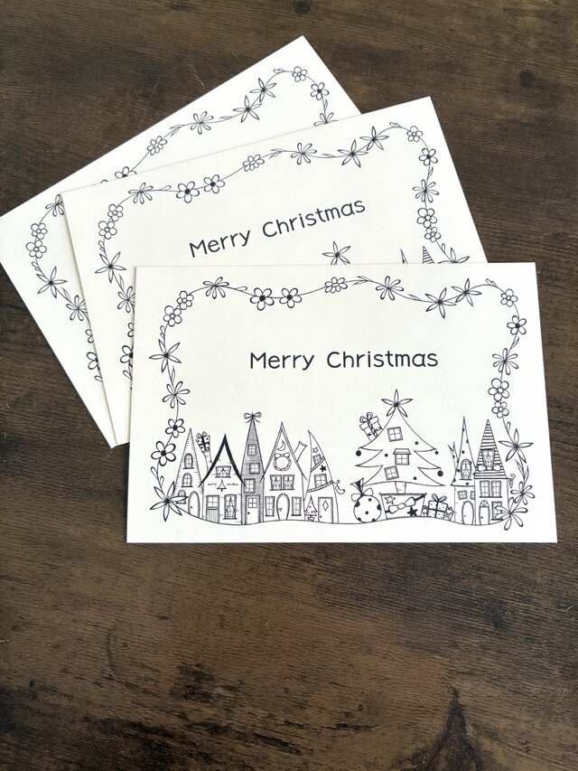 クリスマスポストカード　白色　3枚