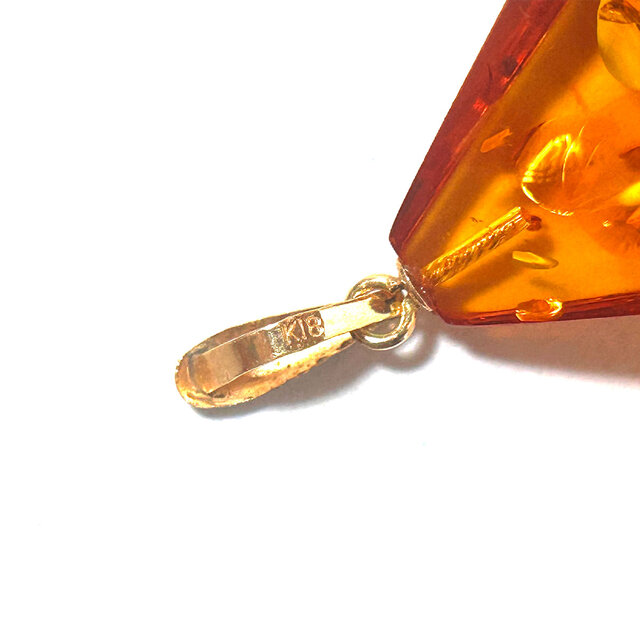 ヴィンテージ ネックレス 琥珀 ペンダント K18 アンティークアクセサリー Vintage Amber × K18 Pendant Top | iichi 日々の暮らしを心地よくする