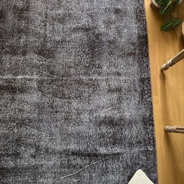 専用118×207ダークグレイ　オーバーダイ　メダリオン　トルコヴィンテージラグ 118×207レアダークグレイ オーバーダイ メダリオン トルコヴィンテージ