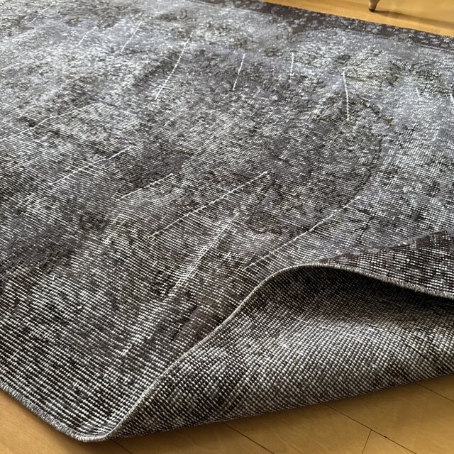 118×207レアダークグレイ オーバーダイ メダリオン トルコヴィンテージ
