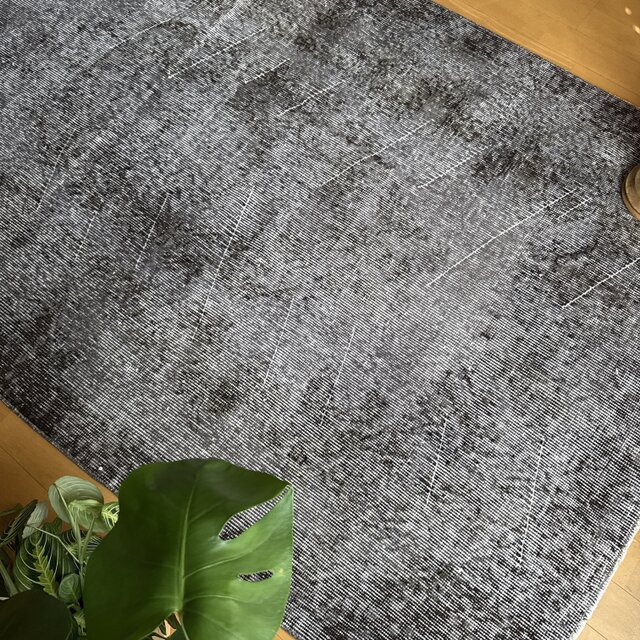 専用118×207ダークグレイ　オーバーダイ　メダリオン　トルコヴィンテージラグ 118×207レアダークグレイ オーバーダイ メダリオン トルコヴィンテージ