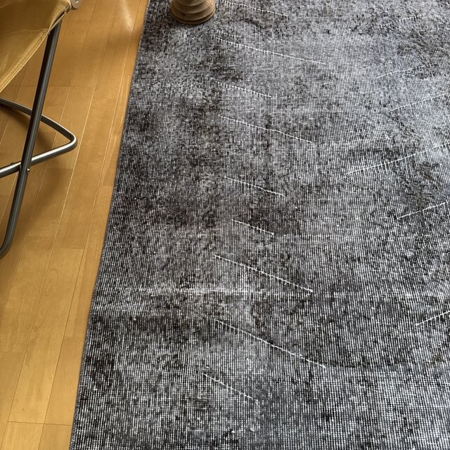 118×207レアダークグレイ オーバーダイ メダリオン トルコヴィンテージ
