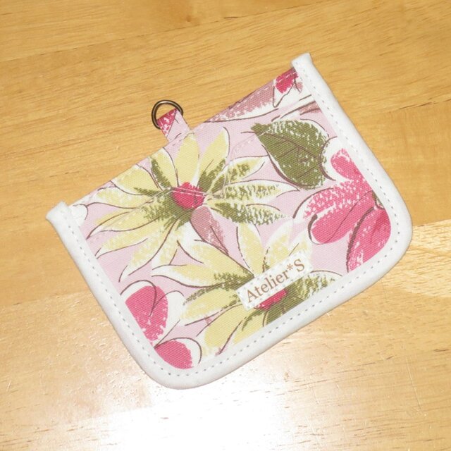 カードホルダー/パスケース★花柄（ピンク）