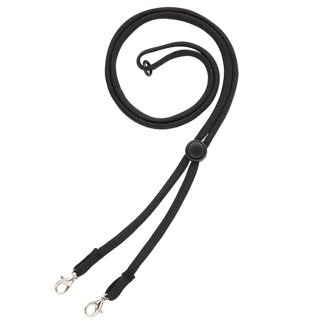 フック付き・帽子ストラップ ブラック [HS-001-BK]
