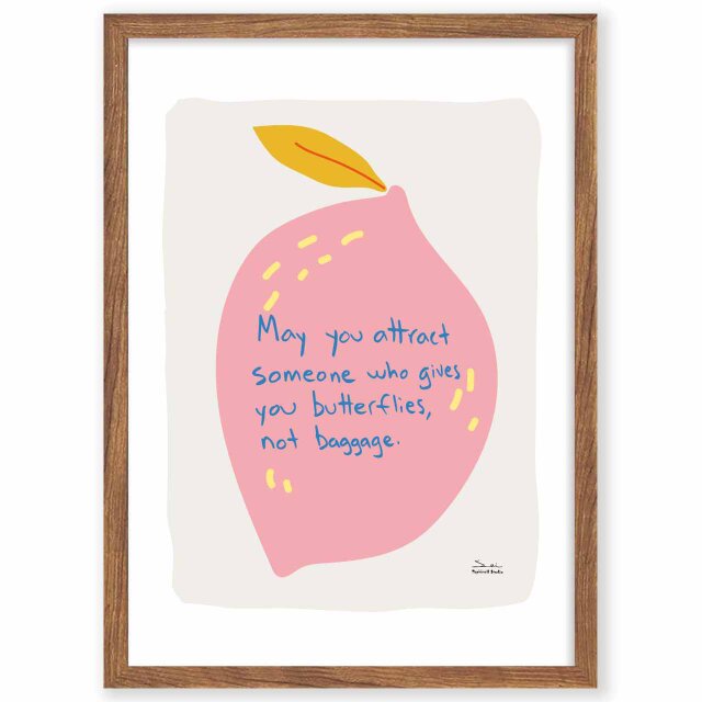 ピンクレモン　フルーツ　送料無料 　イラスト　A4〜A0　ポスター　アートポスター　アート/sei検索新着順　3797