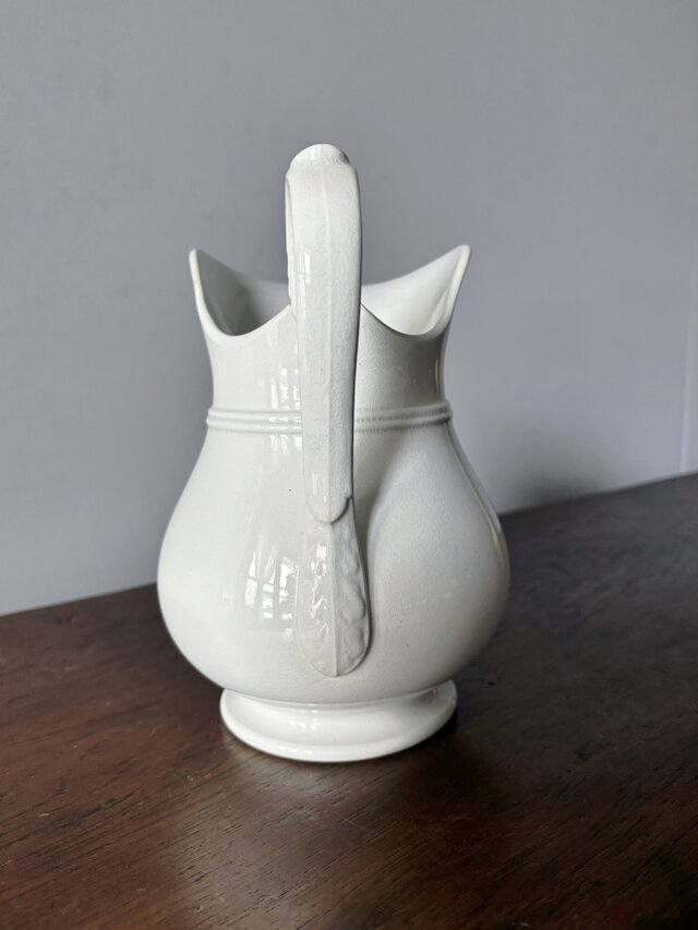 Choisy le Roi 白 ピシェ ピッチャー 花器 花瓶 h19.5cm フランス