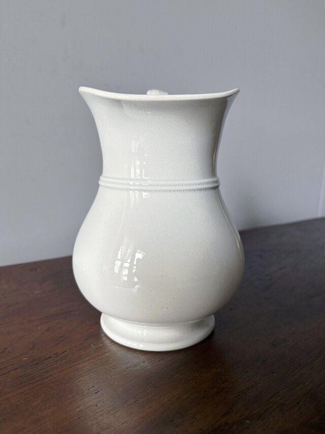 Choisy le Roi 白 ピシェ ピッチャー 花器 花瓶 h19.5cm フランス