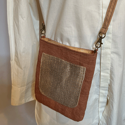 ちょっと大きめ 柿渋染めポシェット25062