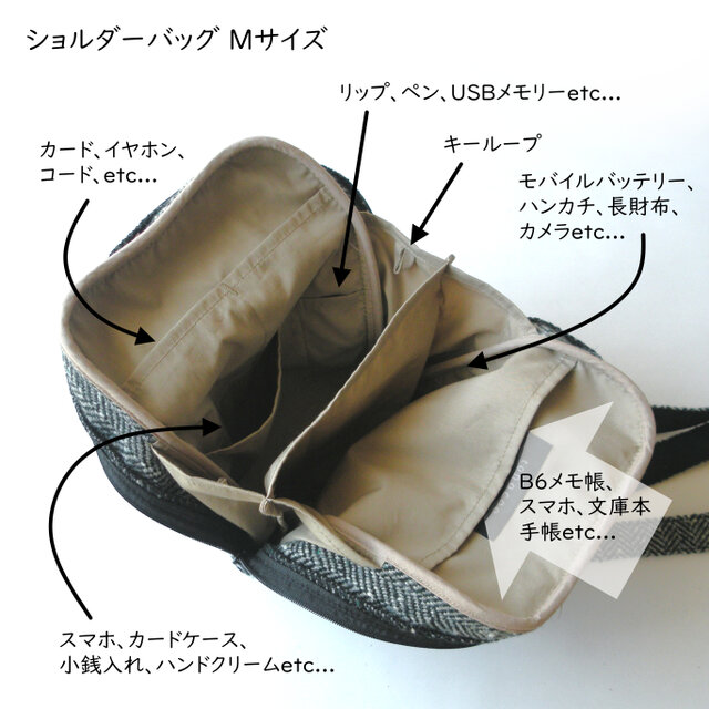 □ホソイフクロモノキャンバスショルダーバッグ 2点セット
