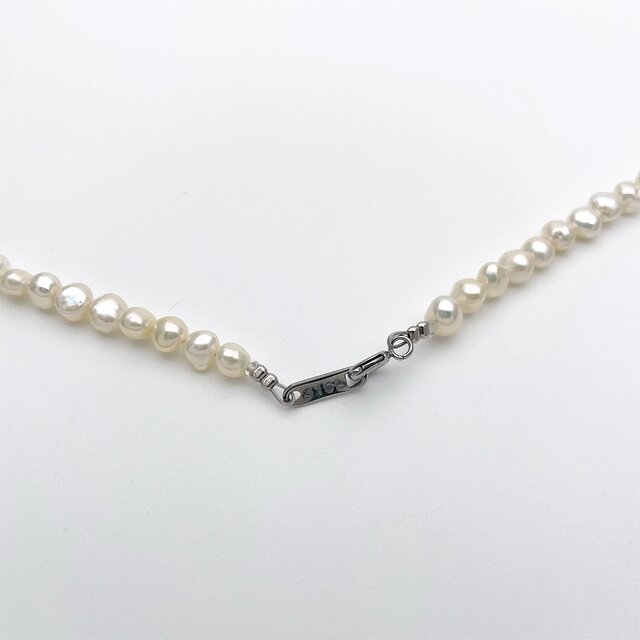バロック真珠ロングネックレス 80cm 小粒 4~5mm 淡水パール 卒園卒業 