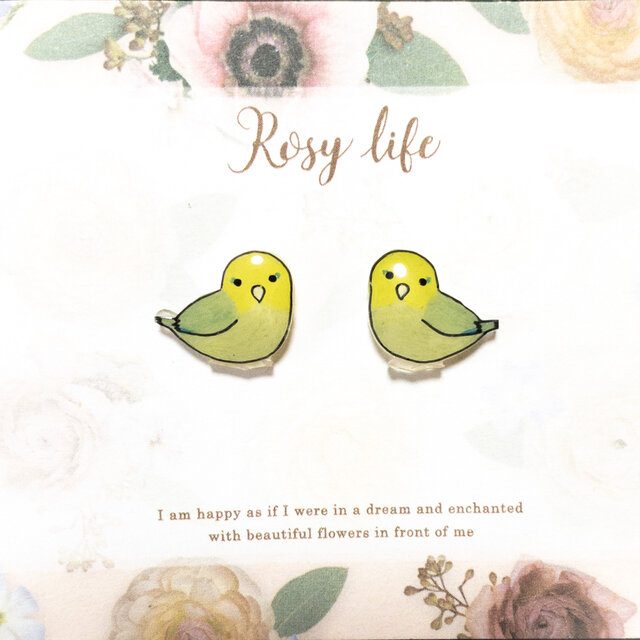 ～小さなピアスシリーズ～マメルリハのピアス/ノンホールピアス(樹脂イヤリング)