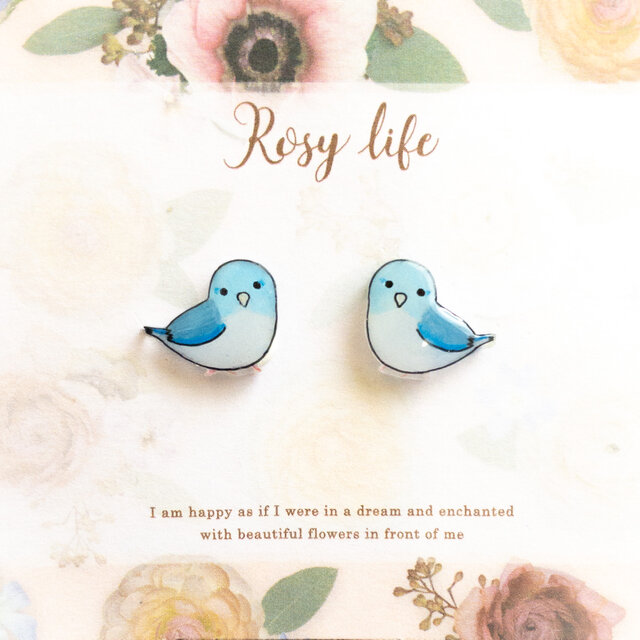 ～小さなピアスシリーズ～マメルリハのピアス/ノンホールピアス(樹脂イヤリング)