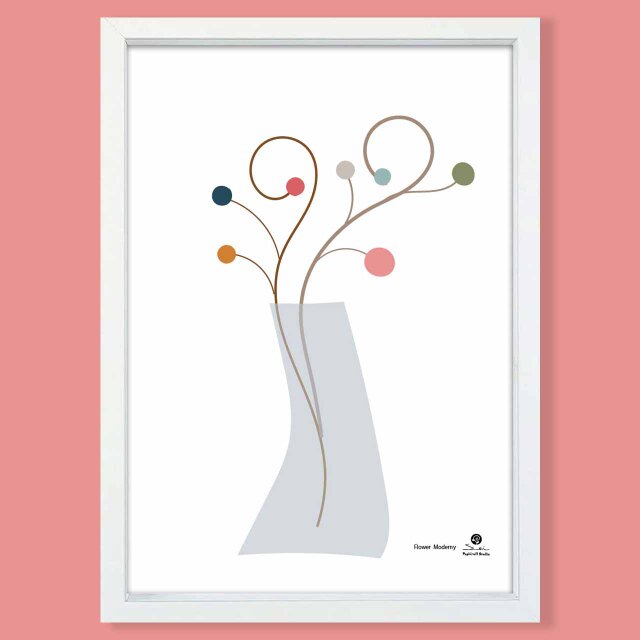 モダンに花　花　送料無料 　イラスト　A4〜A0　ポスター　アートポスター　アート/sei検索新着順　3066