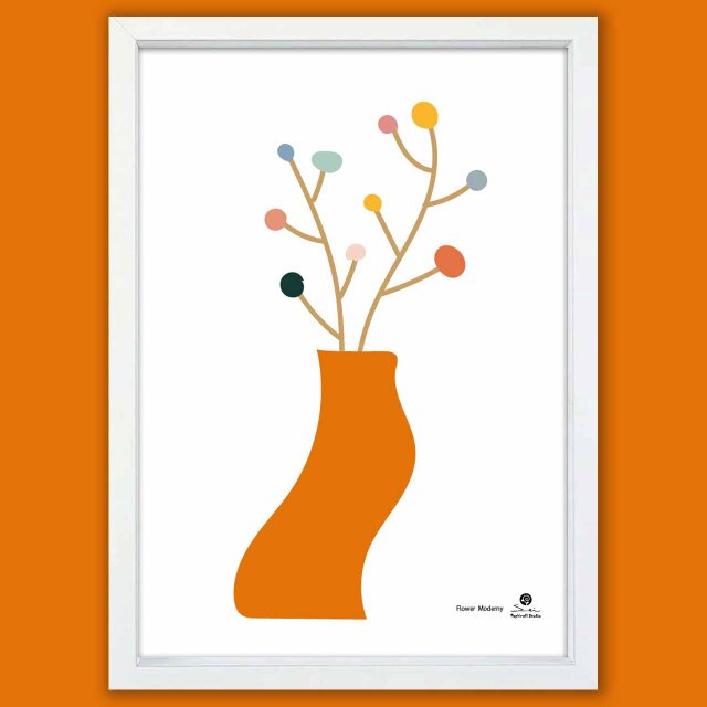 モダンに花　花　送料無料 　イラスト　A4〜A0　ポスター　アートポスター　アート/sei検索新着順　3068