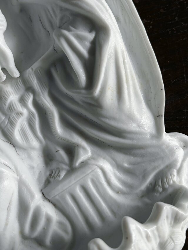 ベニティエ 聖水盤 イエス 天使 ビスク フランス アンティーク 0502239