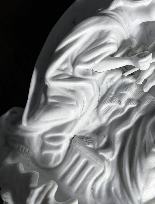 ベニティエ 聖水盤 イエス 天使 ビスク フランス アンティーク 0502239