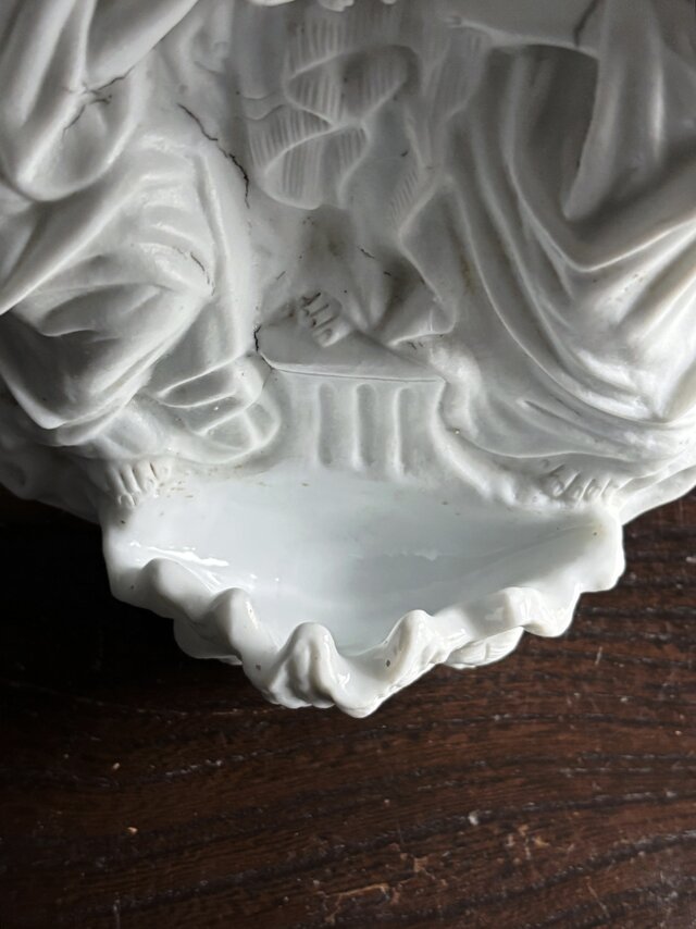 ベニティエ 聖水盤 イエス 天使 ビスク フランス アンティーク 0502239