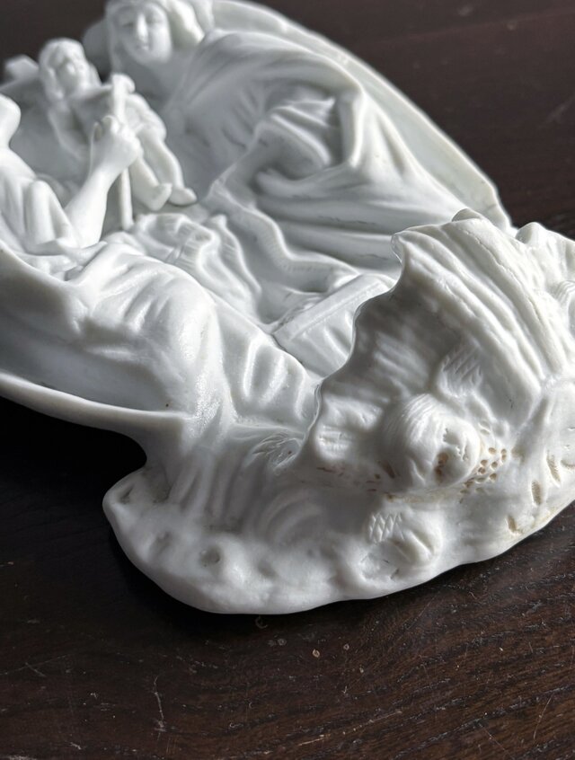 ベニティエ 聖水盤 イエス 天使 ビスク フランス アンティーク 0502239