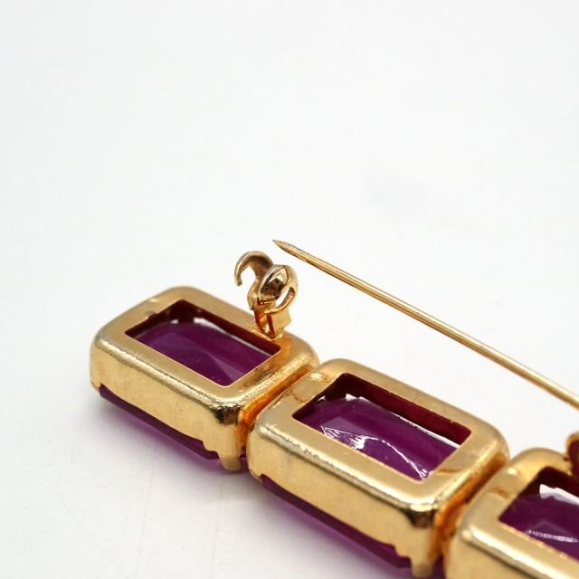 ココ様希少！ヨーロッパ製 バイカラーガラス ヴィンテージブローチB172