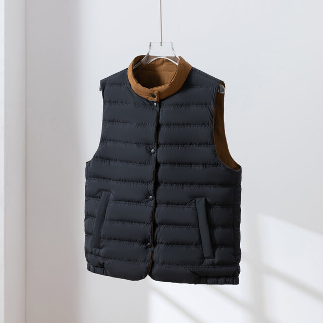 両面着用できるダウンベスト】寒い季節の必須アイテム！秋冬ダウン