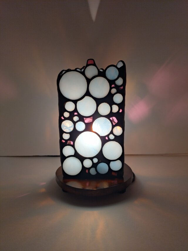 ステンドグラスランプ『雪だるま』