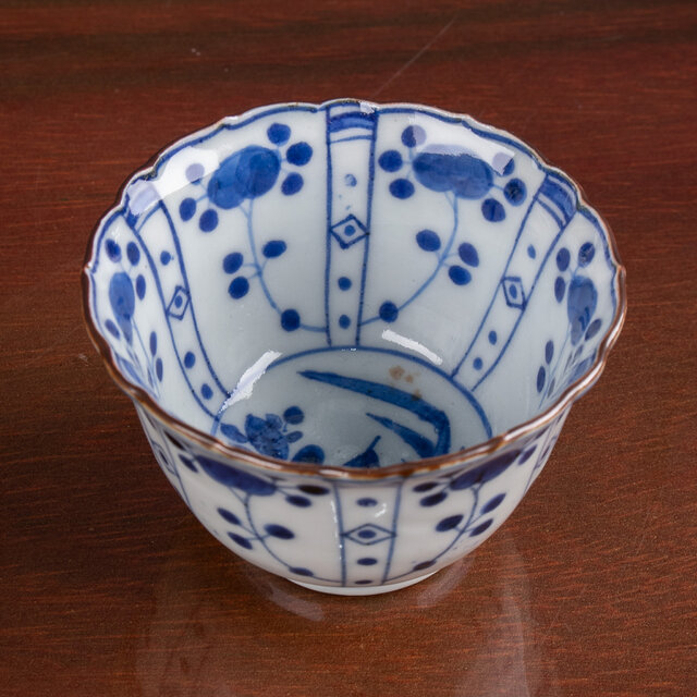 古伊万里 染付 芙蓉手草花文 小鉢 江戸後期 E2096 | iichi 日々の