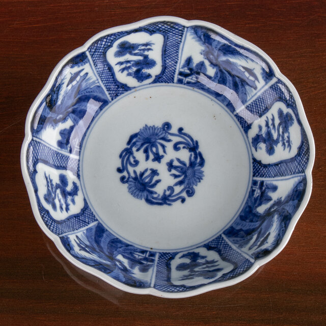 古伊万里 染付 山水草花文 なます皿 江戸後期 D822 | iichi 日々の
