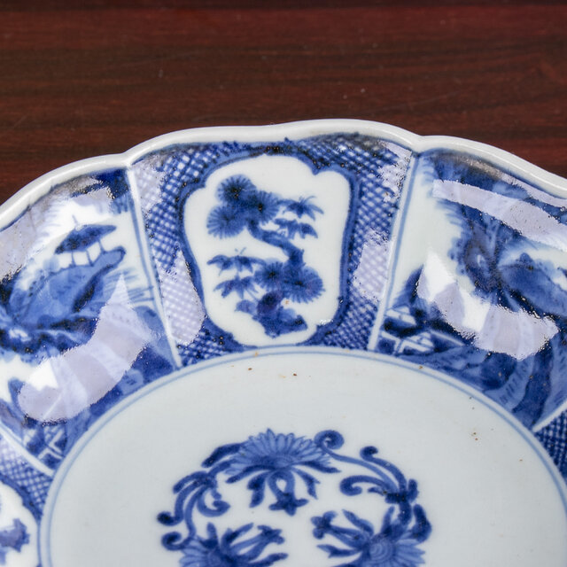 古伊万里 染付 山水草花文 なます皿 江戸後期 D822 | iichi 日々の