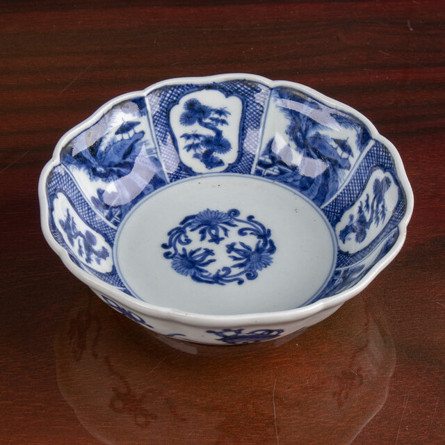 古伊万里 染付 山水草花文 なます皿 江戸後期 D822 | iichi 日々の